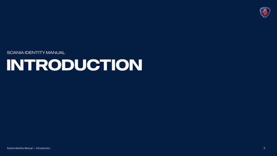 Introduction to the Scania Identity Manual, setting the stage