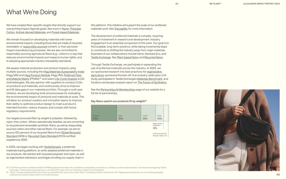 Fiber-specific targets and traceability efforts