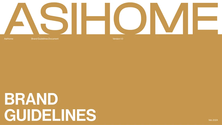 AsiHome Brand Guidelines 2024 — cover slide