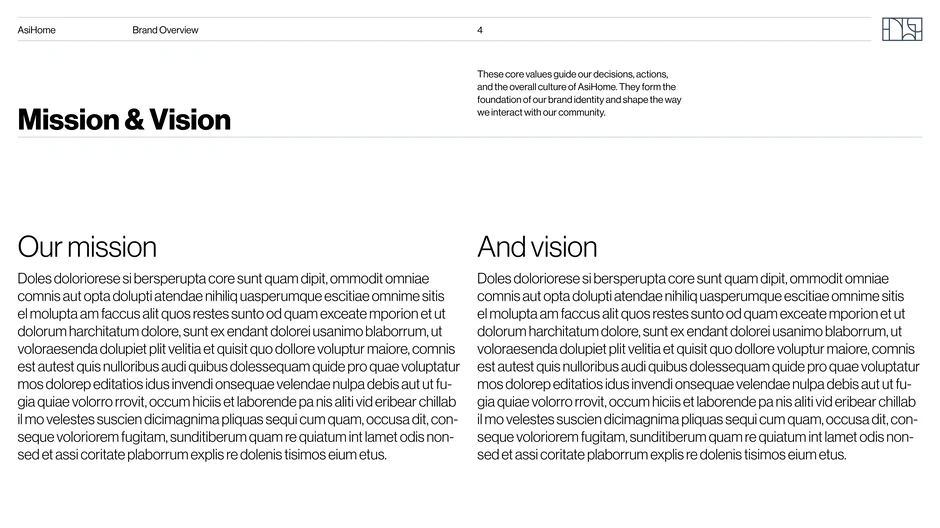 AsiHome's mission and vision guide decisions and actions, forming