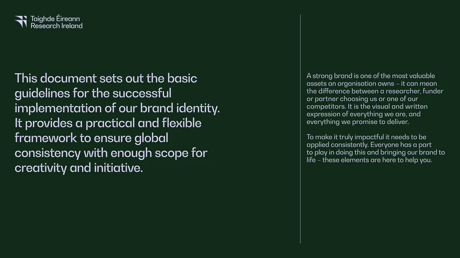 Consistent identity as a competitive asset for Research Ireland