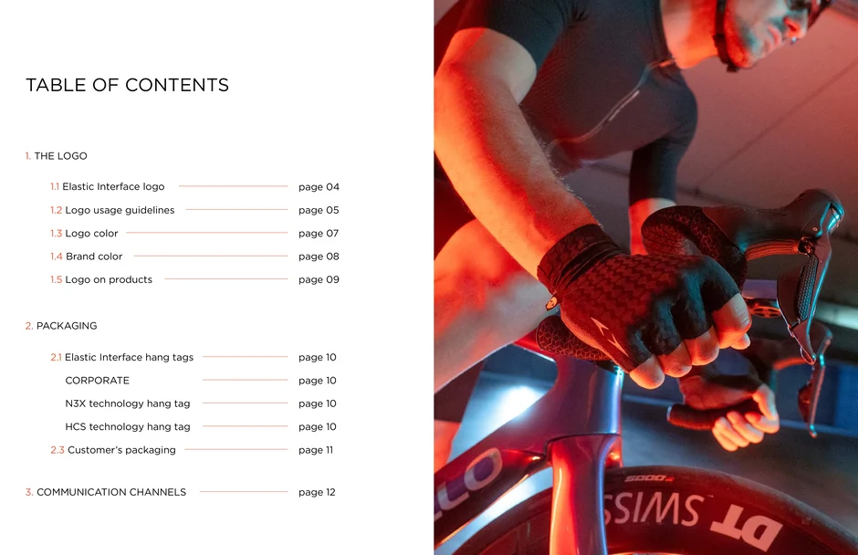 Table of contents: logo, packaging, and communication channels