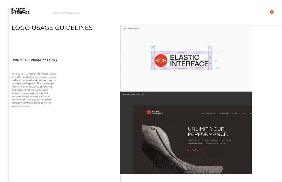 Primary logo spacing guide and digital application
