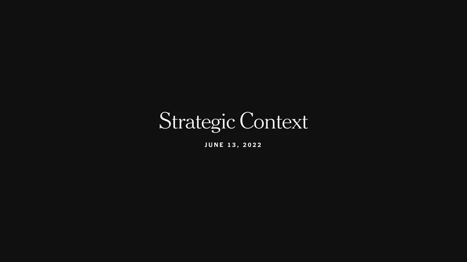 Section header introducing the company's strategic context and priorities