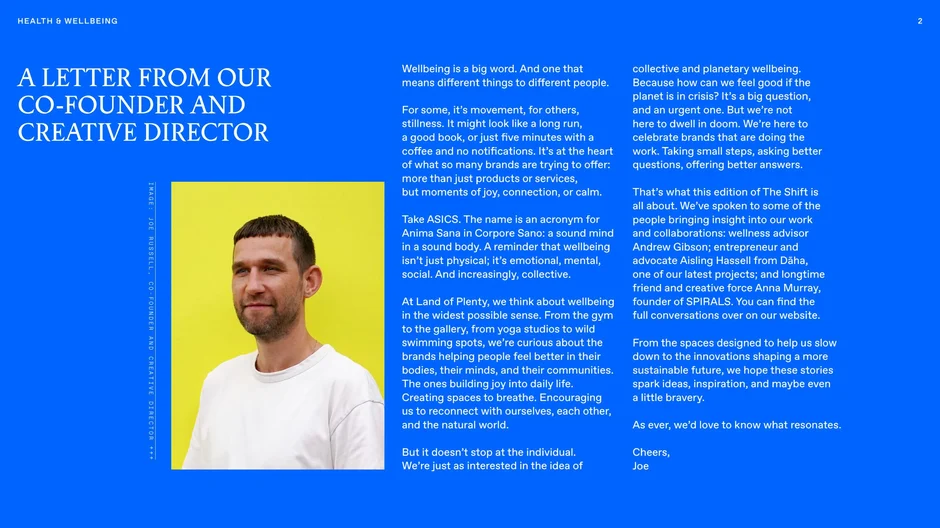A letter from our co‑founder and creative director