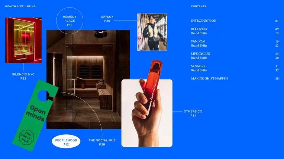 Contents: report sections and featured brands