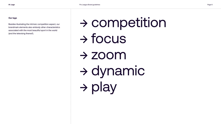 Summarizes the qualities embodied by the mark: competition, focus, zoom