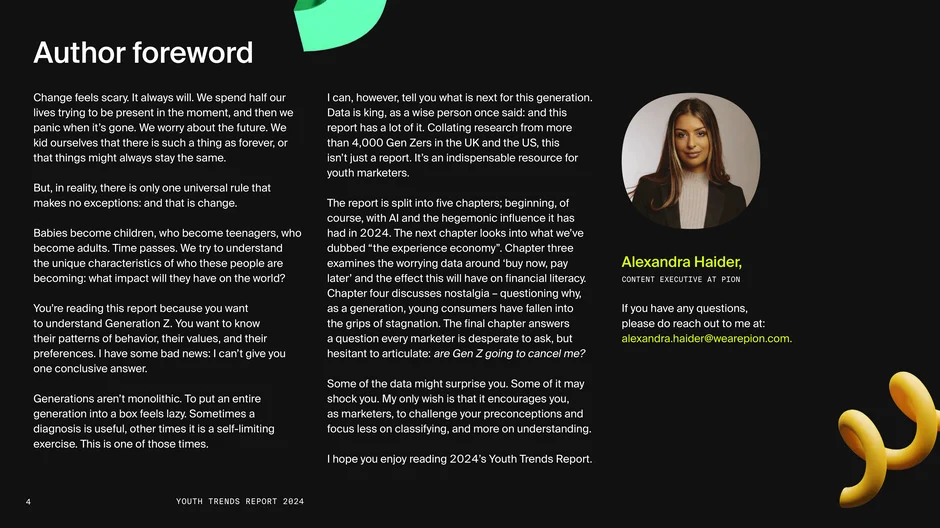 Author foreword by Alexandra Haider