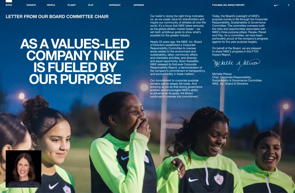 As a values-led company Nike is fueled by our purpose